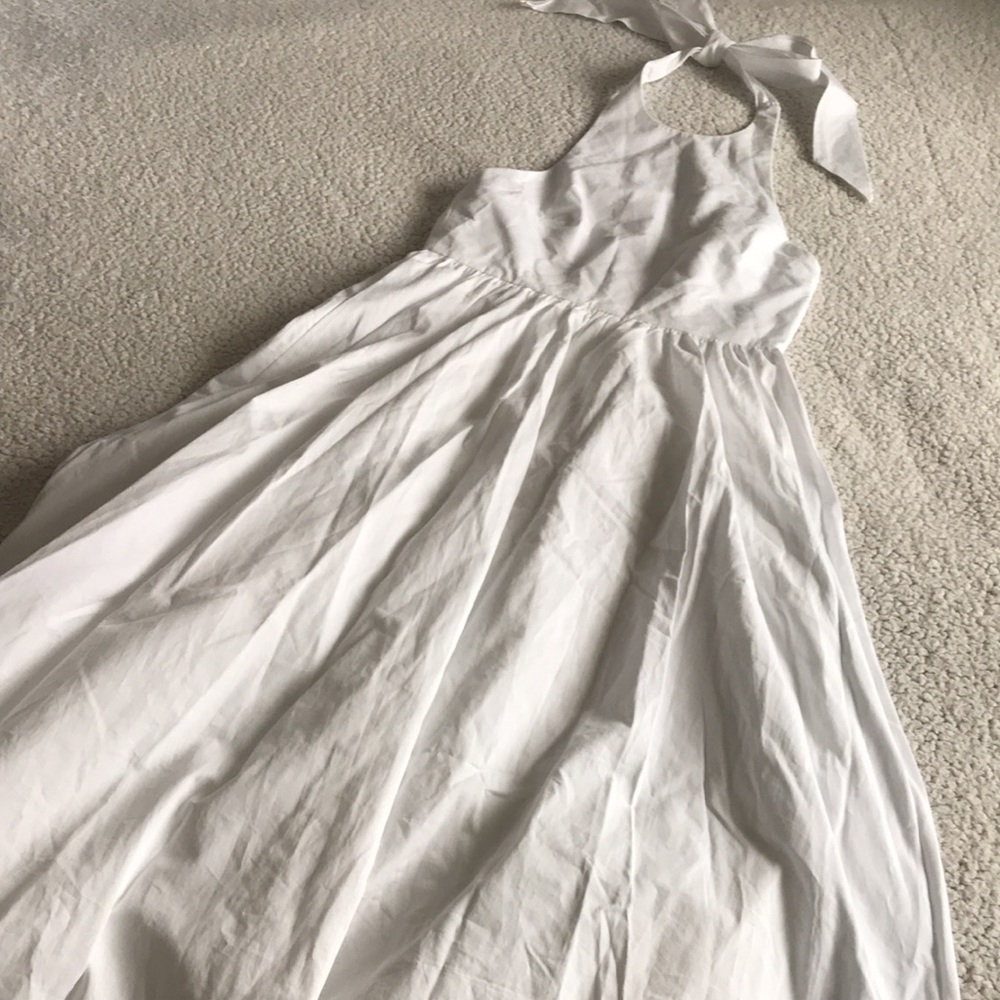 Zara White Halter Poplin Maxi Dress - Picture 3 of 16